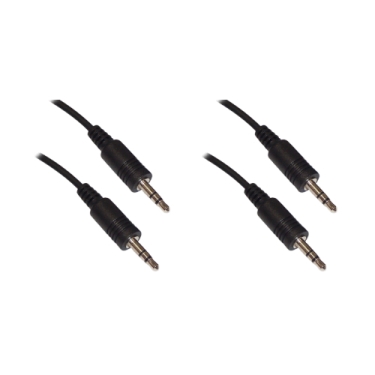 זוג כבלים AUX שחור פשוט (באורך 3 מטר)