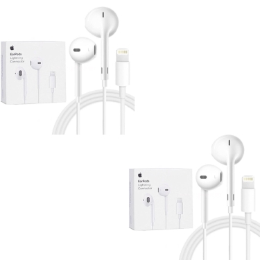 2 אוזניות ‏מקוריות חוטיות Apple EarPods with Lightning