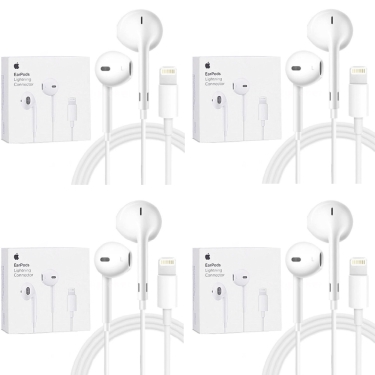4 אוזניות ‏מקוריות חוטיות Apple EarPods with Lightning